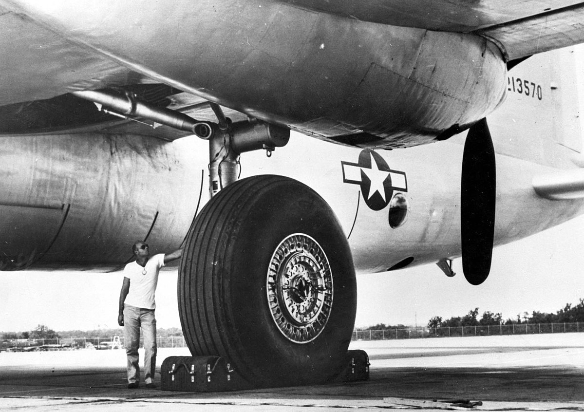 Convair XB-36 main landing gear detail.