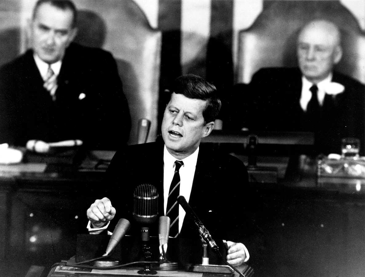 President John F. Kennedy in his historic message to a joint session of the Congress, on May 25, 1961